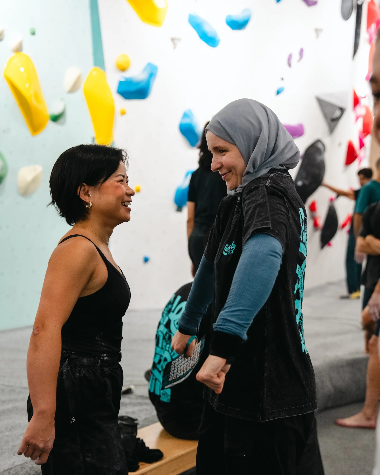 Climbers celebrating at GoClimb's 1st Anniversary