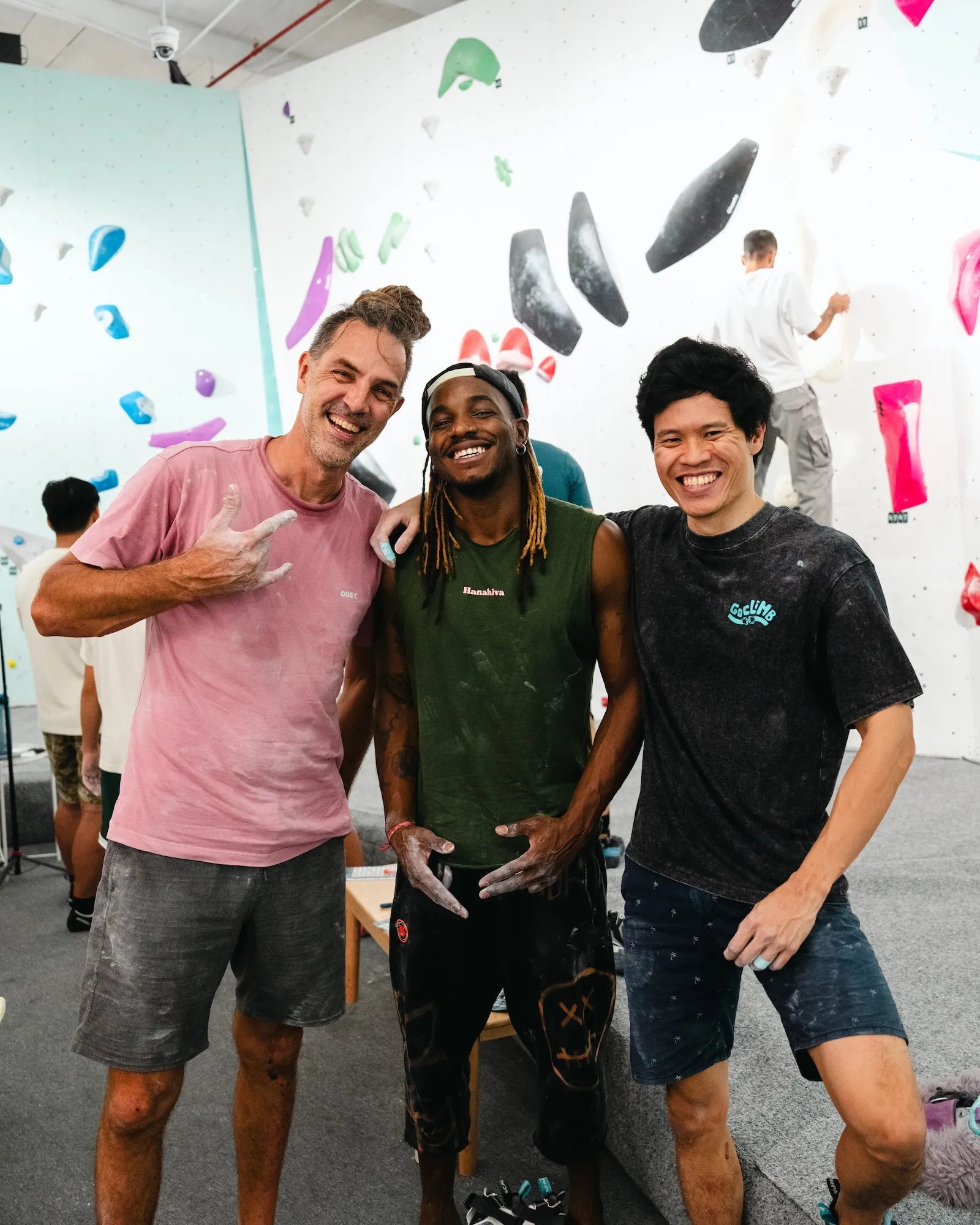 Climbers celebrating at GoClimb's 1st Anniversary