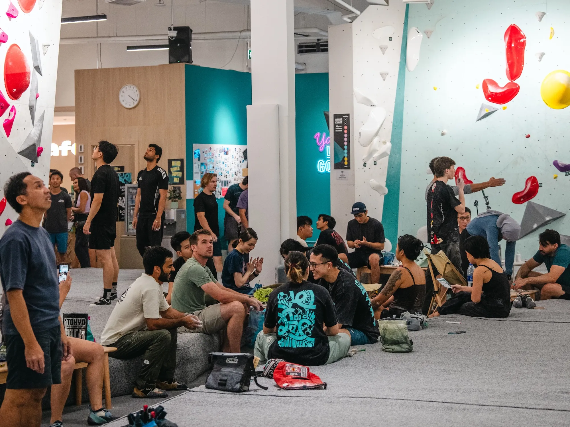 Packed climbing gym at GoClimb's 1st Anniversary