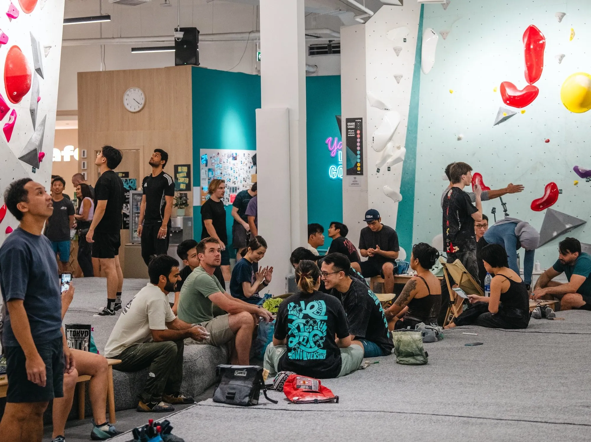 Packed climbing gym at GoClimb's 1st Anniversary