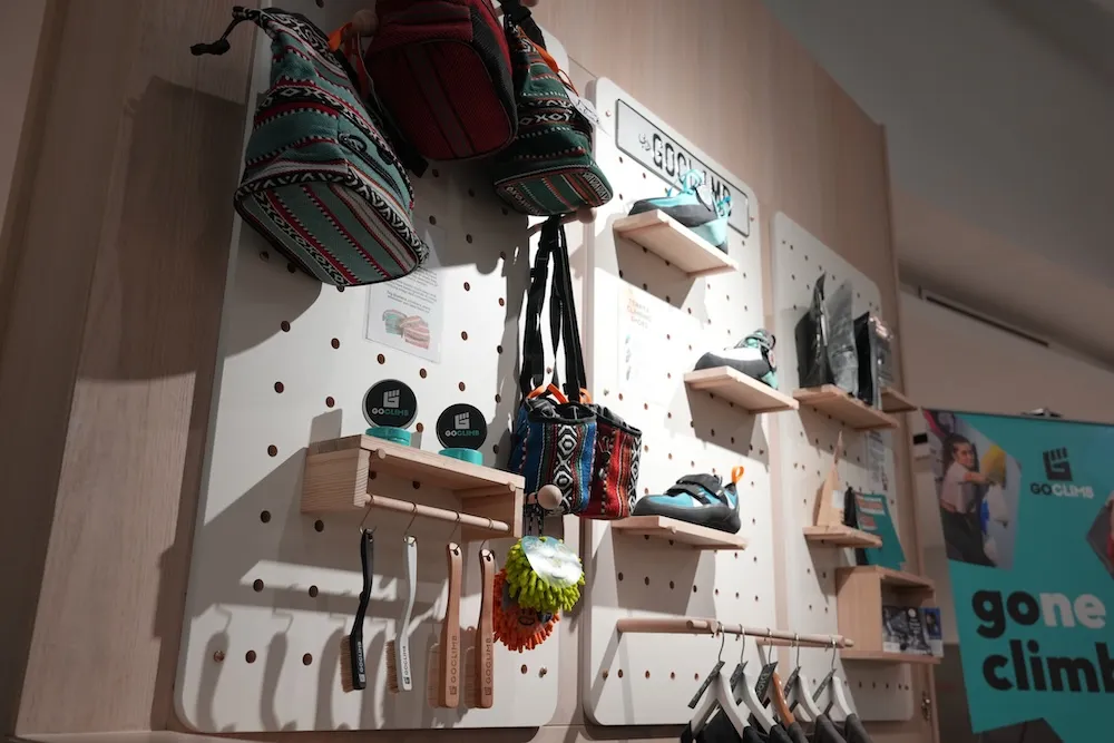 Retail space at GoClimb bouldering gym