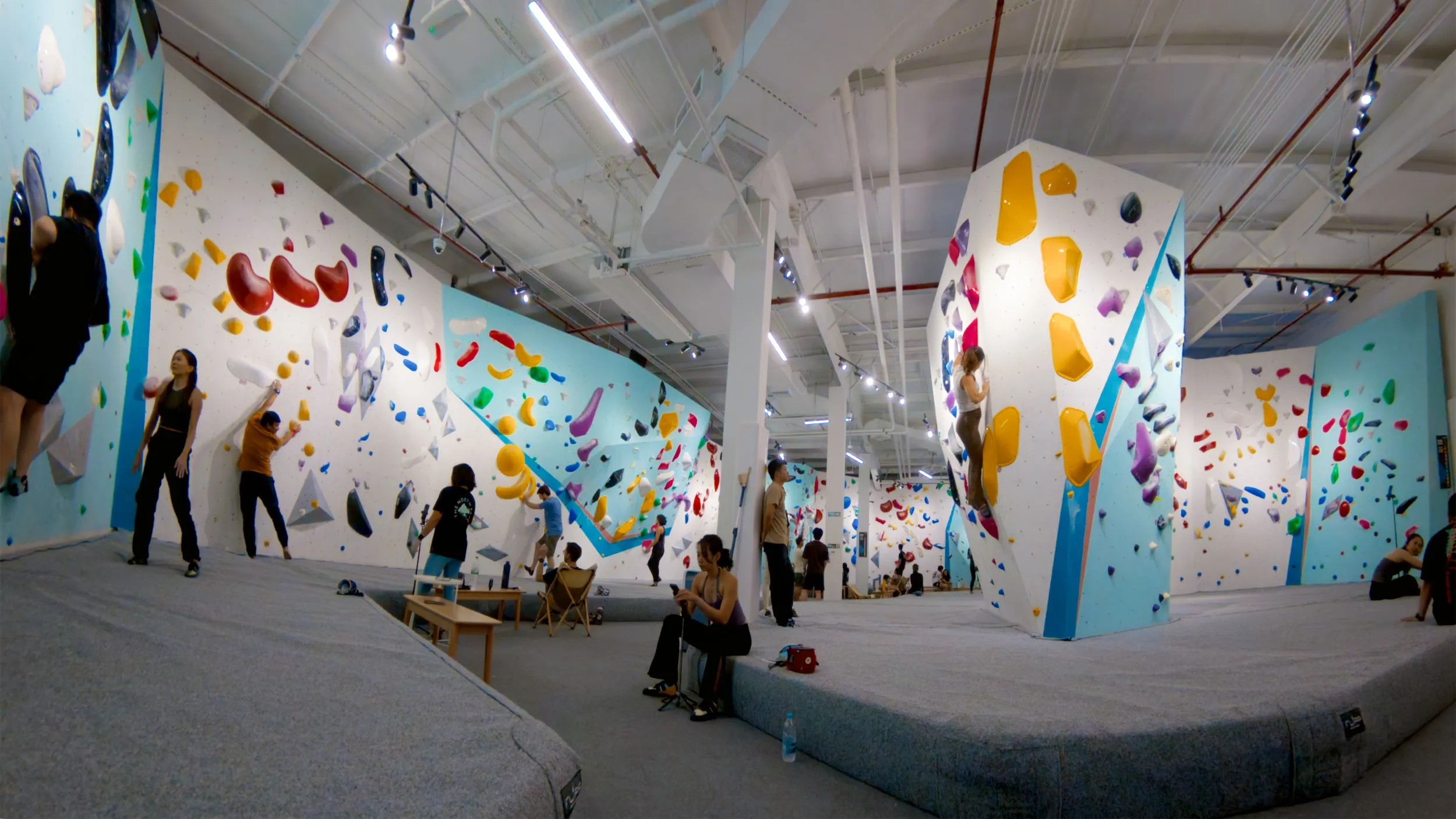 Bouldering wall at GoClimb Bouldering gym in Dubai