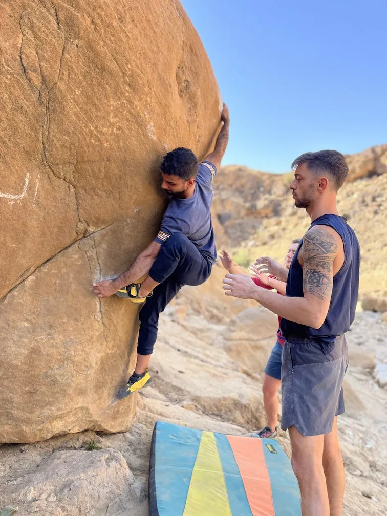 A V6 route at Himara Falls