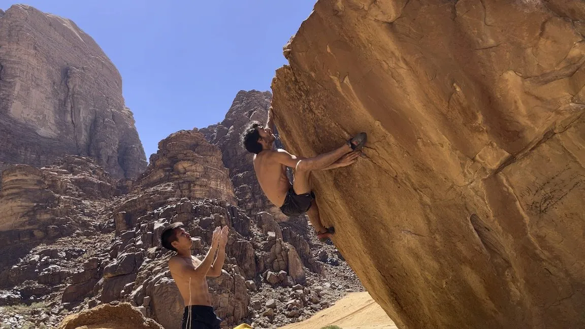 Faisal on a V7 in Valley of the Moon